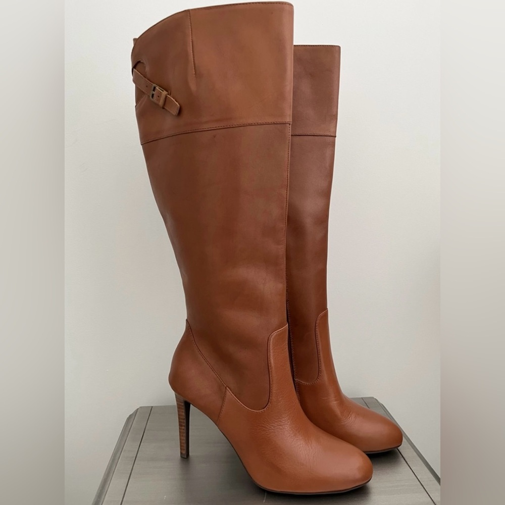 LAUREN Ralph Lauren Brown Leather Knee-High Boots - Picture 3 of 11